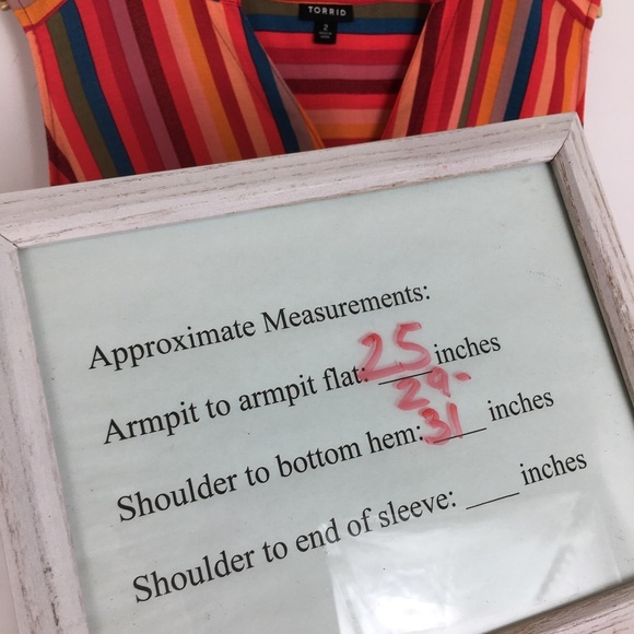 Torrid Womens Harper Gauze Top Size 2X Colorful Pink Strips Button Up Sleeveless - Picture 13 of 13